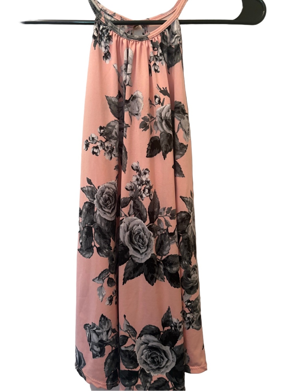 Blush Pink Floral Halter Tank Top
